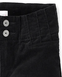 Pantalon évasé en velours côtelé à pinces pour fille