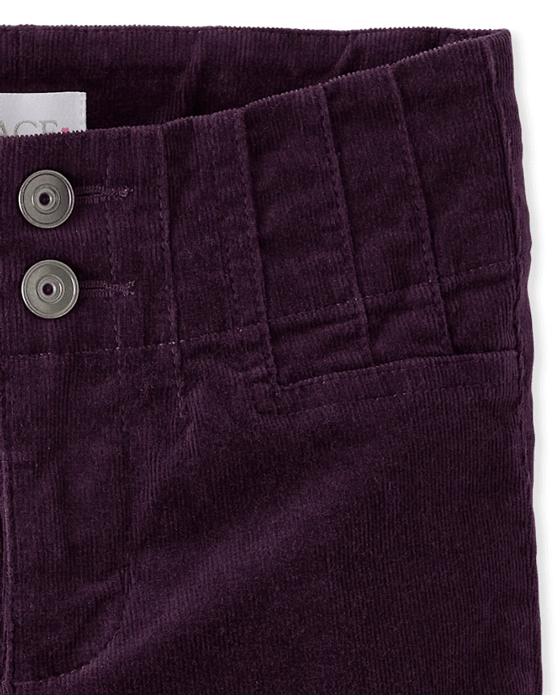 Girls Pintuck Corduroy Flare Pants