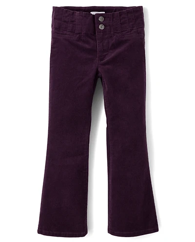 Girls Pintuck Corduroy Flare Pants
