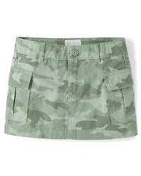 Girls Camo Cargo Skirt
