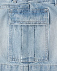 Girls Denim Cargo Skirt