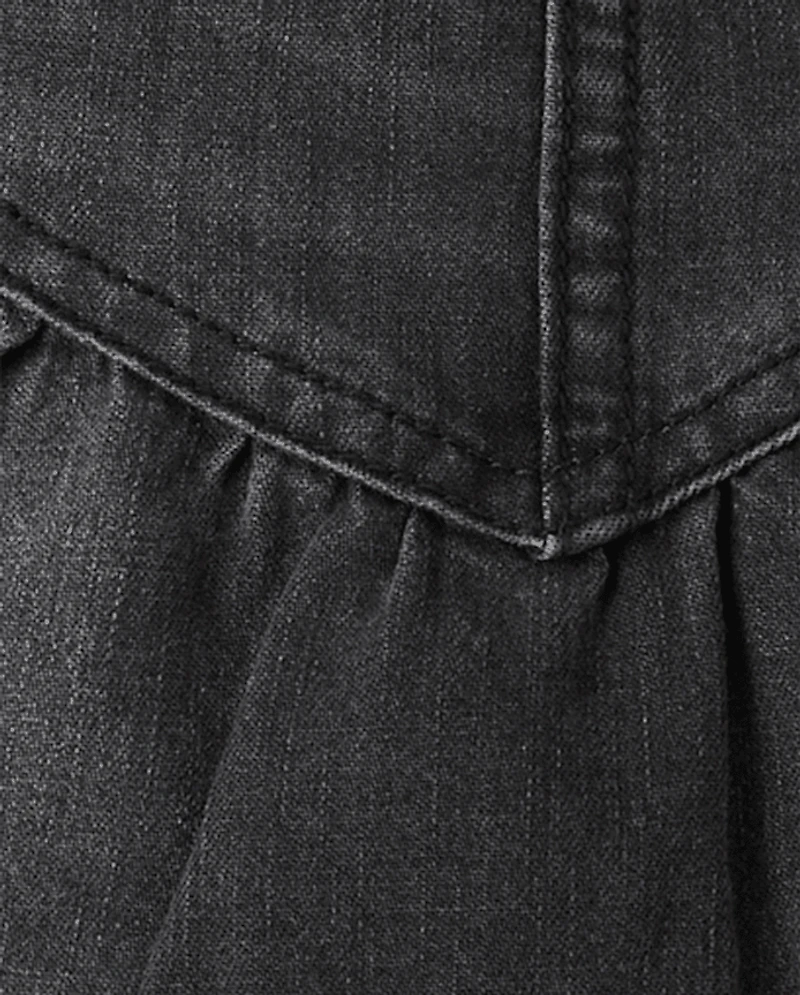 Jupe-short en jean à volants pour fille