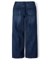 Girls Studded Wide Leg Jeans