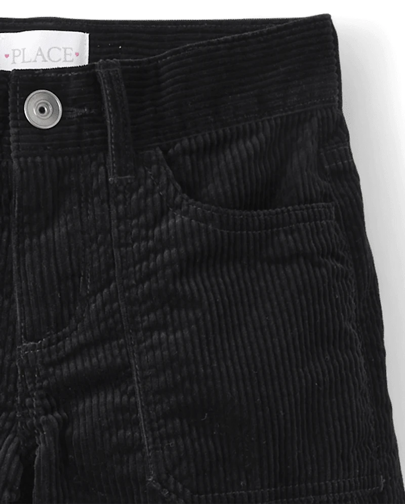 Girls Corduroy Baggy Cargo Pants