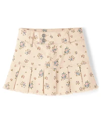 Girls Floral Pleated Skort