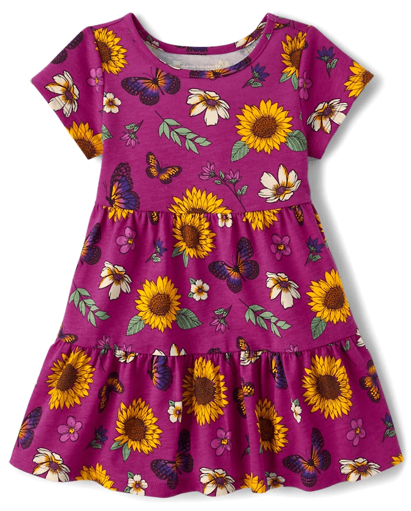 Baby And Toddler Girls Butterfly Tiered Dress
