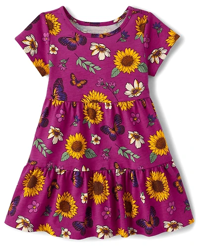 Baby And Toddler Girls Butterfly Tiered Dress