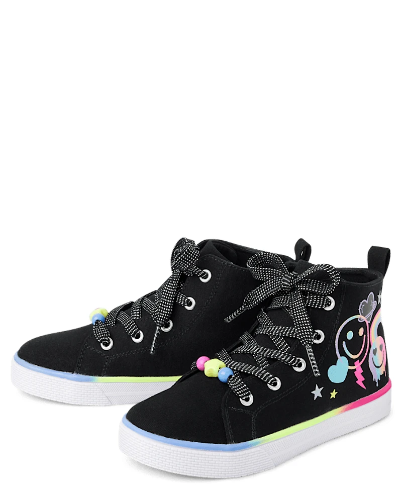 Girls Doodle High Top Sneakers