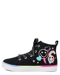 Girls Doodle High Top Sneakers