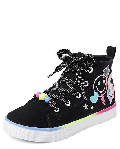 Girls Doodle High Top Sneakers