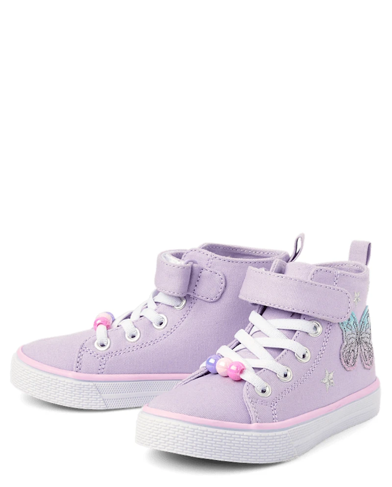 Toddler Girls Holographic Butterfly High Top Sneakers