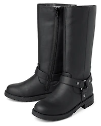 Girls Tall Moto Boots