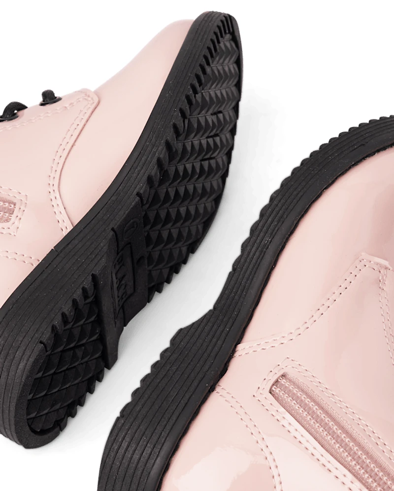 Toddler Girls Glitter Bow Combat Boots