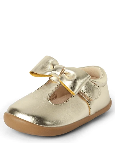 Baby And Toddler Girls First Steps Bow Mary Jane Shoes