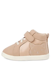 Baby And Toddler Girls First Steps Cat Sneakers