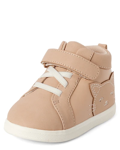Baby And Toddler Girls First Steps Cat Sneakers