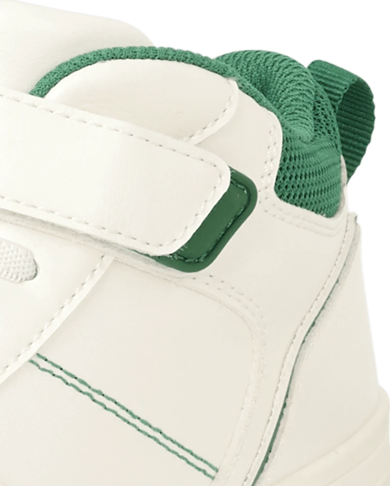 Boys Contrast Cuff Mid Top Sneakers