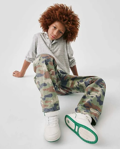 Kids Contrast Cuff Mid Top Sneakers