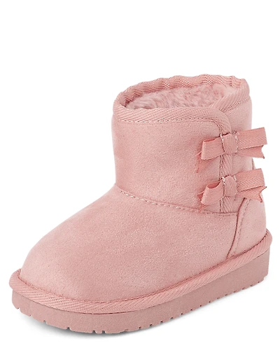 Toddler Girls Bow Platform Teddy Boots