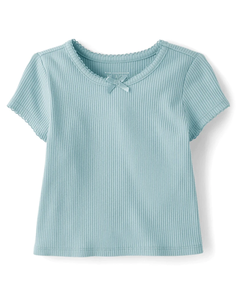 Baby And Toddler Girls Ribbed Tee