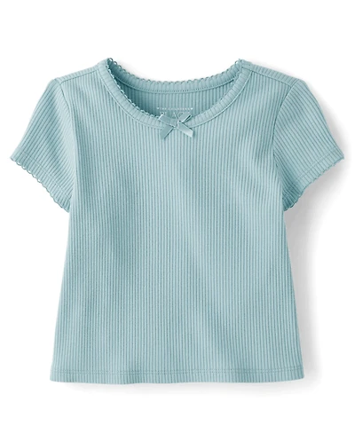 Baby And Toddler Girls Ribbed Tee