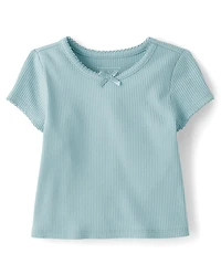 Baby And Toddler Girls Ribbed Tee