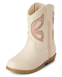 Toddler Girls Butterfly Cowgirl Boots