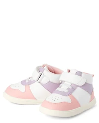 Baby And Toddler Girls First Steps Colorblock High Top Sneakers