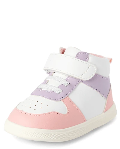 Baby And Toddler Girls First Steps Colorblock High Top Sneakers