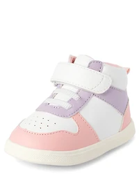 Baby And Toddler Girls First Steps Colorblock High Top Sneakers