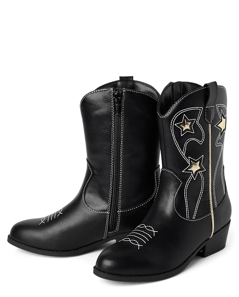 Bottes de cowgirl à étoiles pour filles