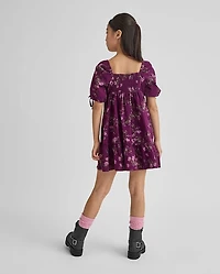 Girls Floral Ruffle Fit And Flare Dress