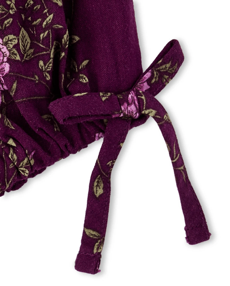 Girls Floral Ruffle Fit And Flare Dress