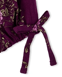 Girls Floral Ruffle Fit And Flare Dress