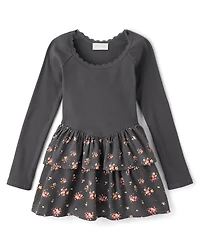 Girls Floral V-Waist Dress