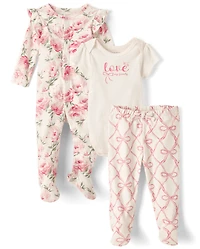 Baby Girls Bow 3-Piece Take Me Home Set