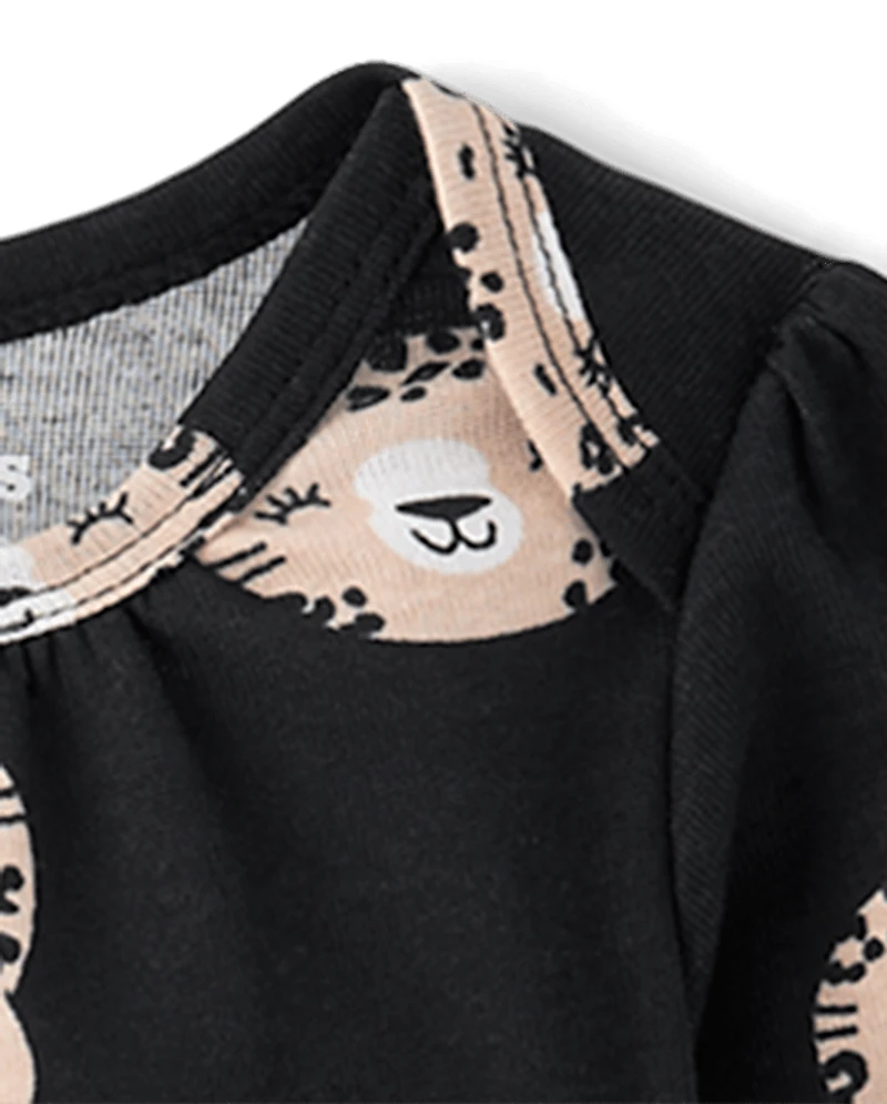 Baby Girls Leopard Bodysuit 4-Pack