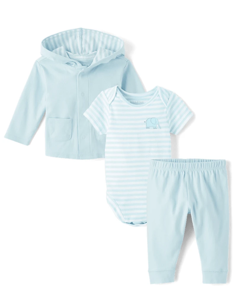 Baby Boys Striped 3-Piece Outfit Set