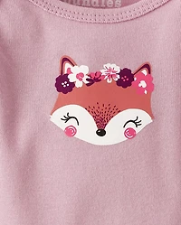 Baby Girls Fox Flutter Bodysuit 4-Pack