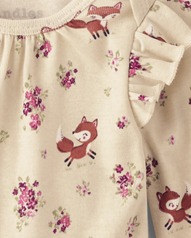 Baby Girls Fox Flutter Bodysuit 4-Pack