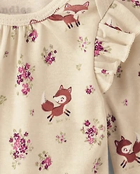 Baby Girls Fox Flutter Bodysuit 4-Pack