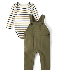 Baby Boys Striped Utility 2-Piece Outfit Set