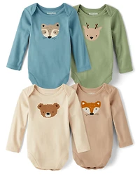 Baby Animal Bodysuit 4-Pack