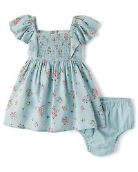 Baby Girls Floral Flutter Dress