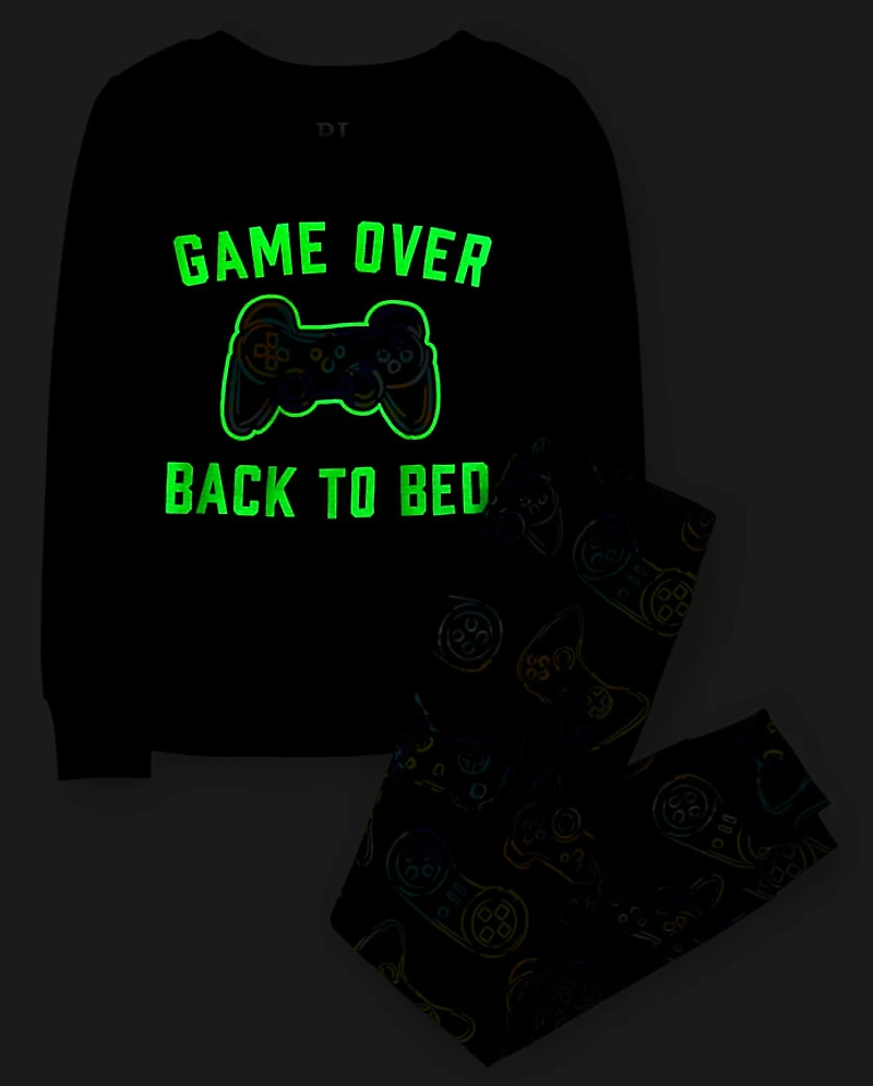 Boys Glow Gamer Snug Fit Cotton Pajamas