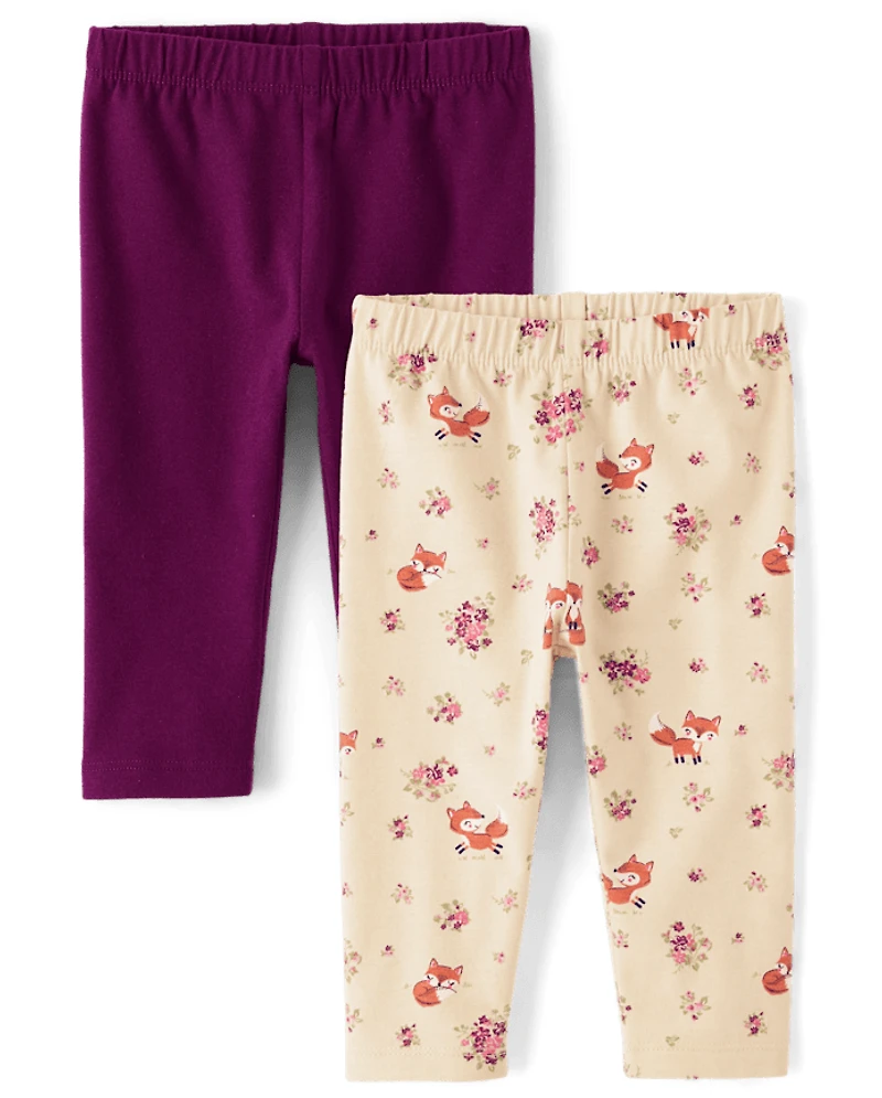Baby Girls Fox Leggings 2-Pack