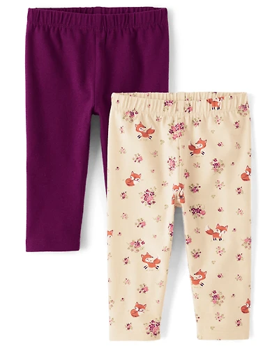 Lot de 2 leggings renard pour bébé fille