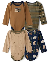 Body bébé garçon ours (lot de 4)