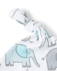 Baby Boys Elephant Hat And Mittens 6-Piece Set