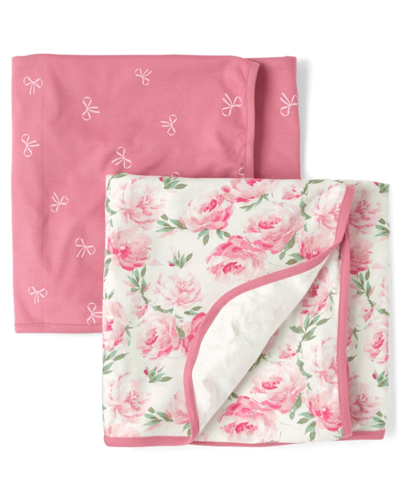 Baby Girls Floral Swaddle Blanket 2-Pack
